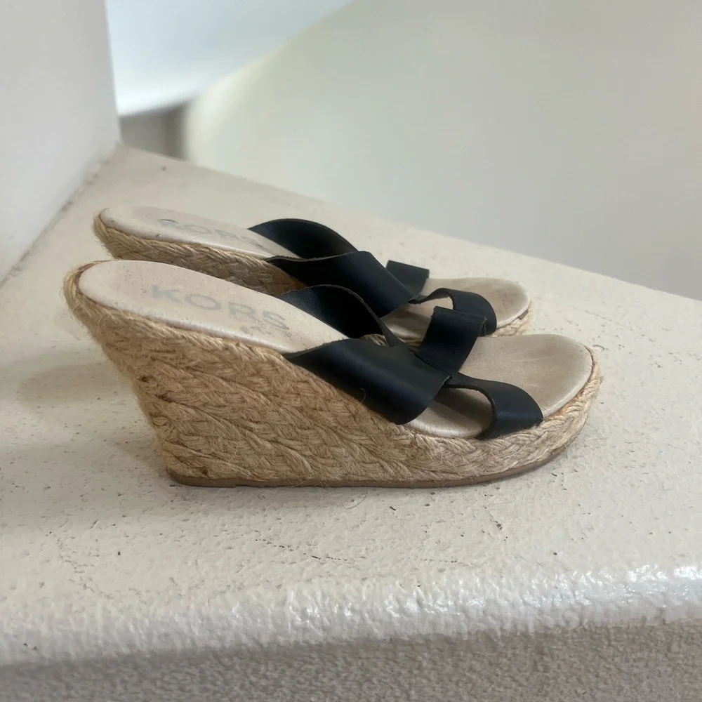 MICHAEL KORS Espadrille Wedge Mules Platform Sandals Sandal Women's‎ Size 7.3